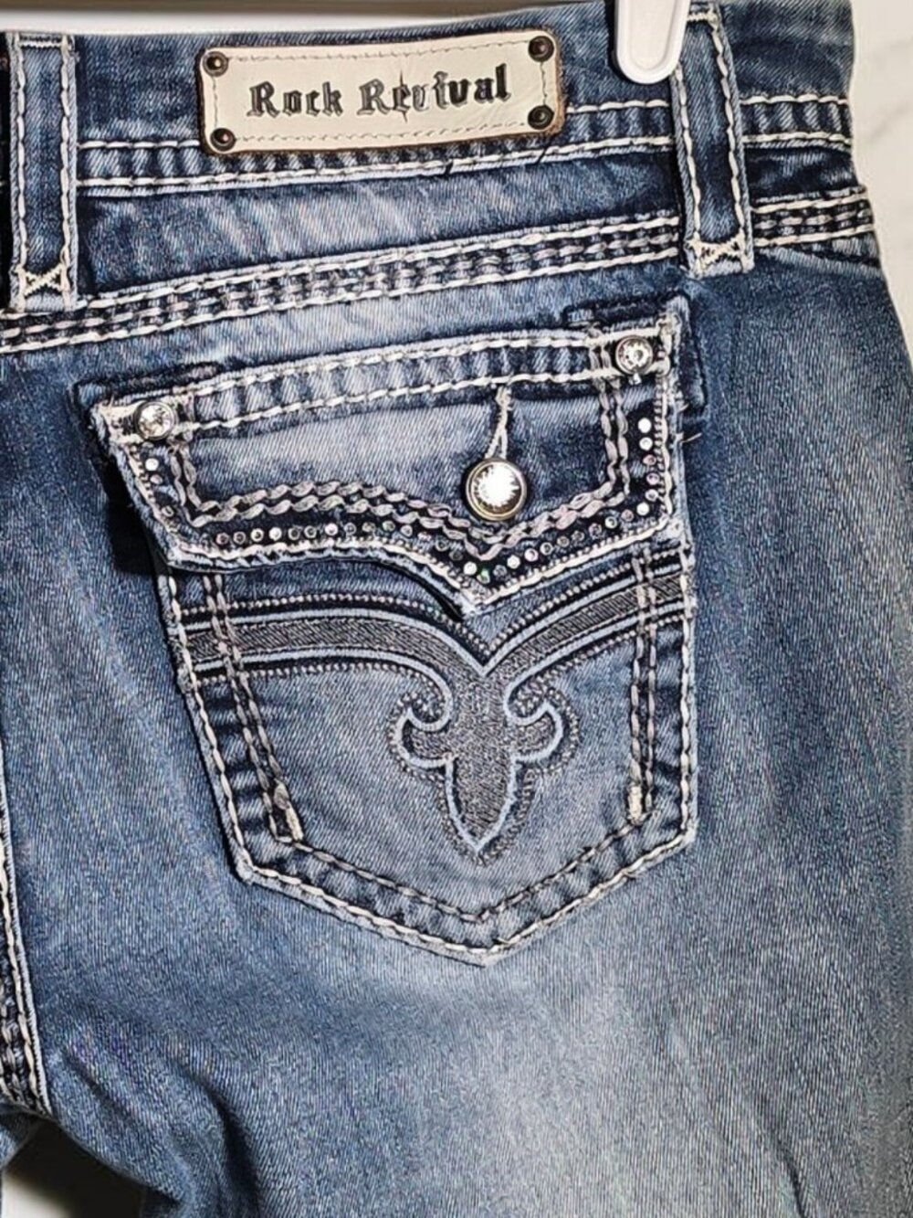 Rock Revival Women's Distressed Kai Easy Bootcut Jeans Size 32